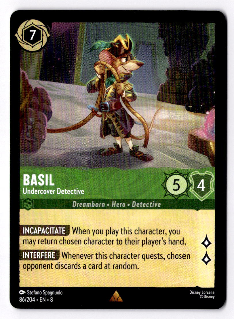 Basil - Undercover Detective Rare Reign of Jafar 86/204 NM 