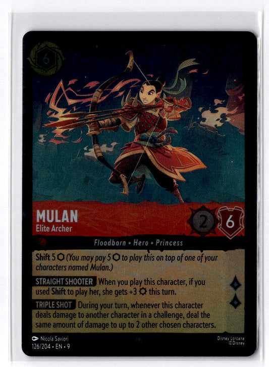 Mulan - Elite Archer Super Rare Fabled Foil 126/204 NM