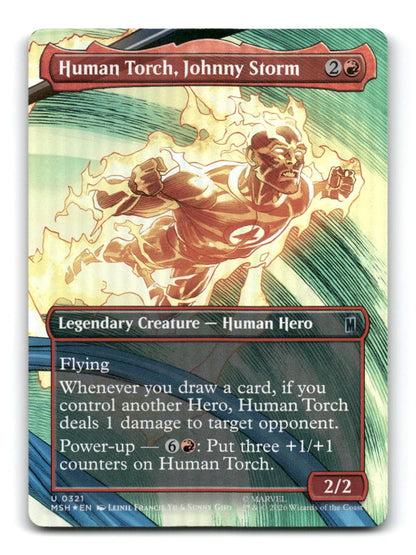 Human Torch, Johnny Storm (Borderless)