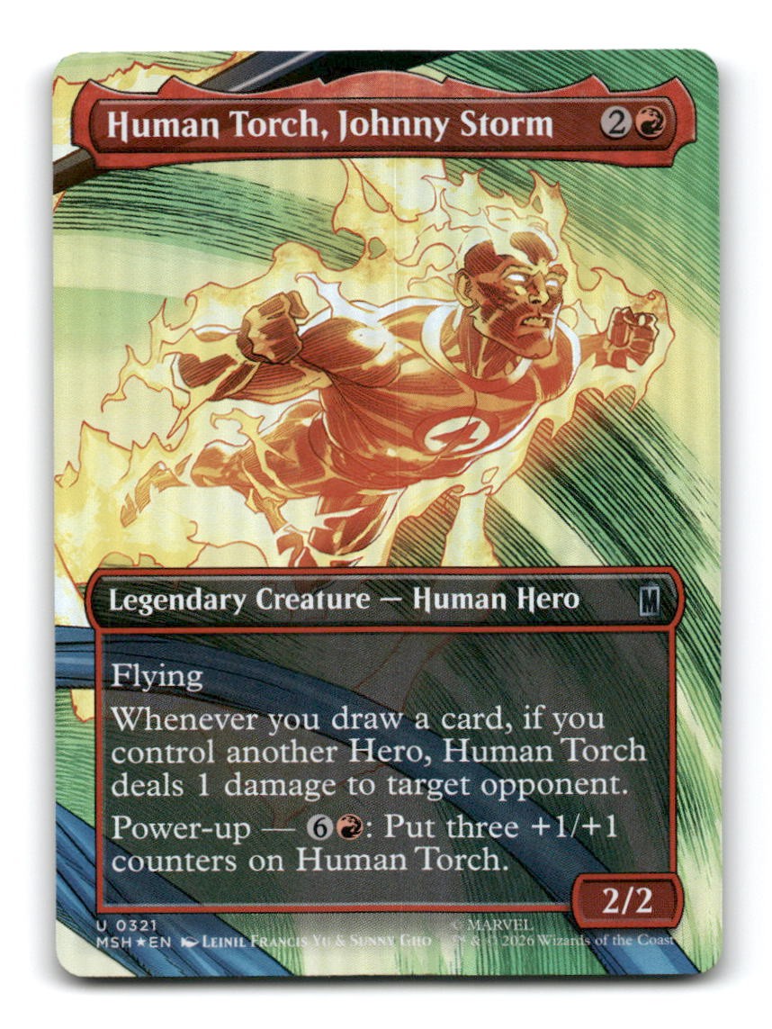Human Torch, Johnny Storm (Borderless)