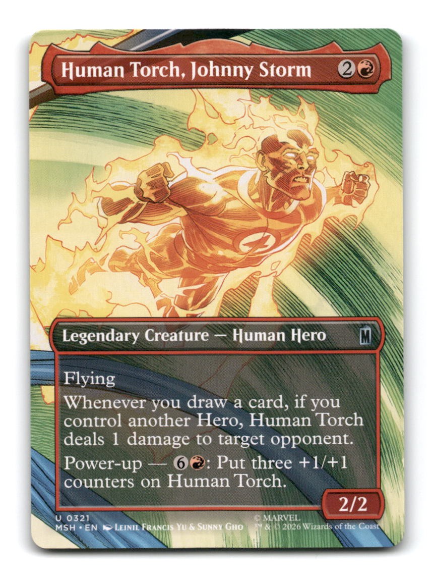 Human Torch, Johnny Storm (Borderless)