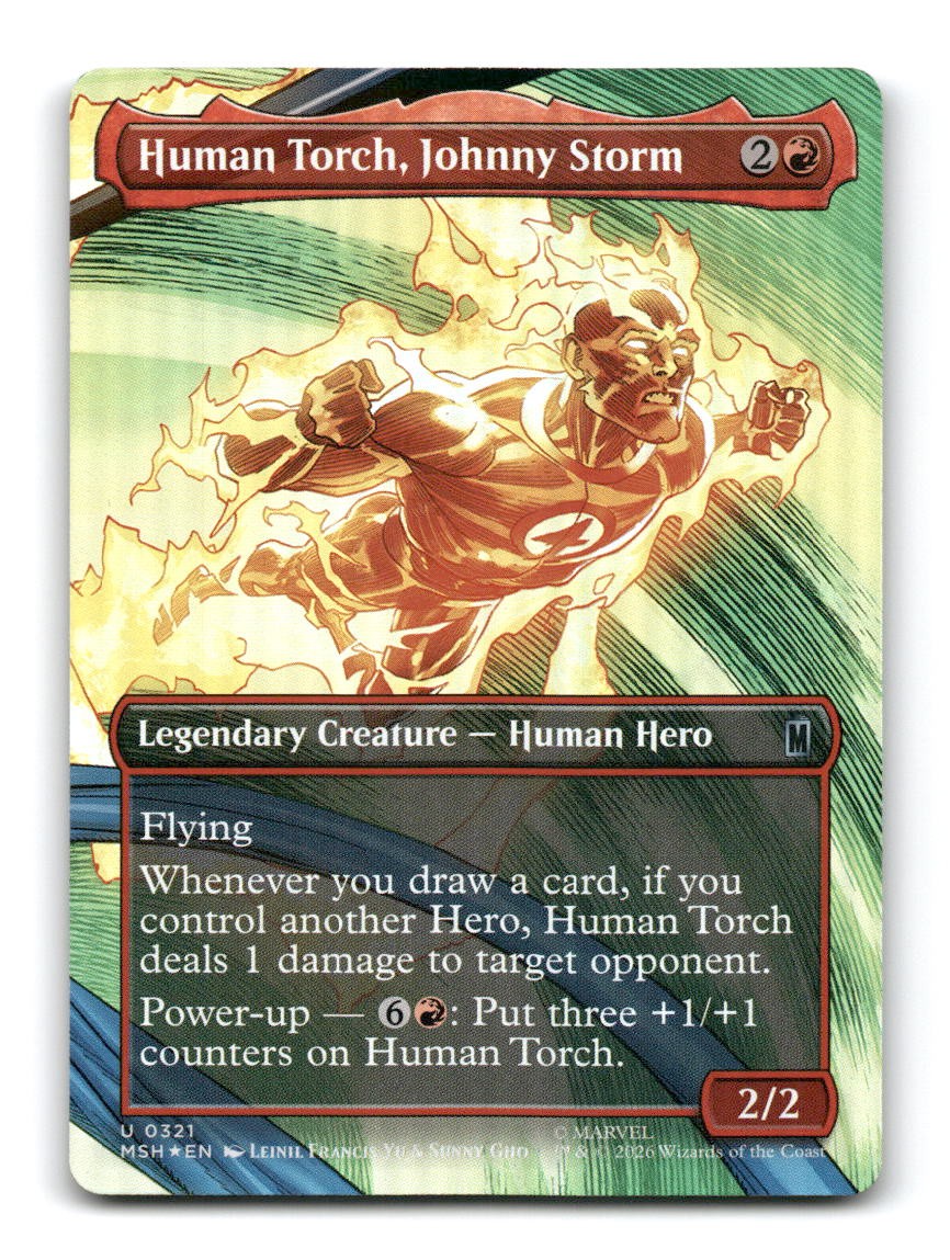 Human Torch, Johnny Storm (Borderless)