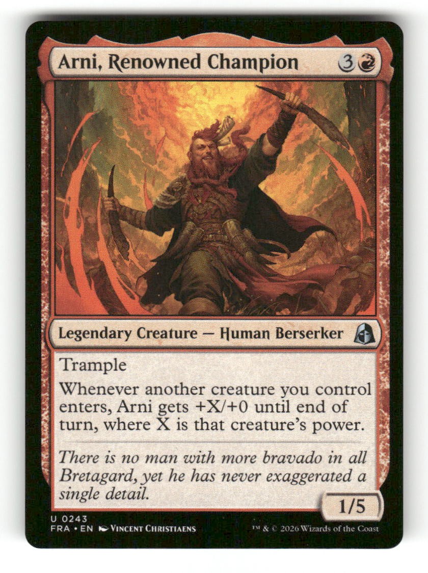 Arni, Renowned Champion