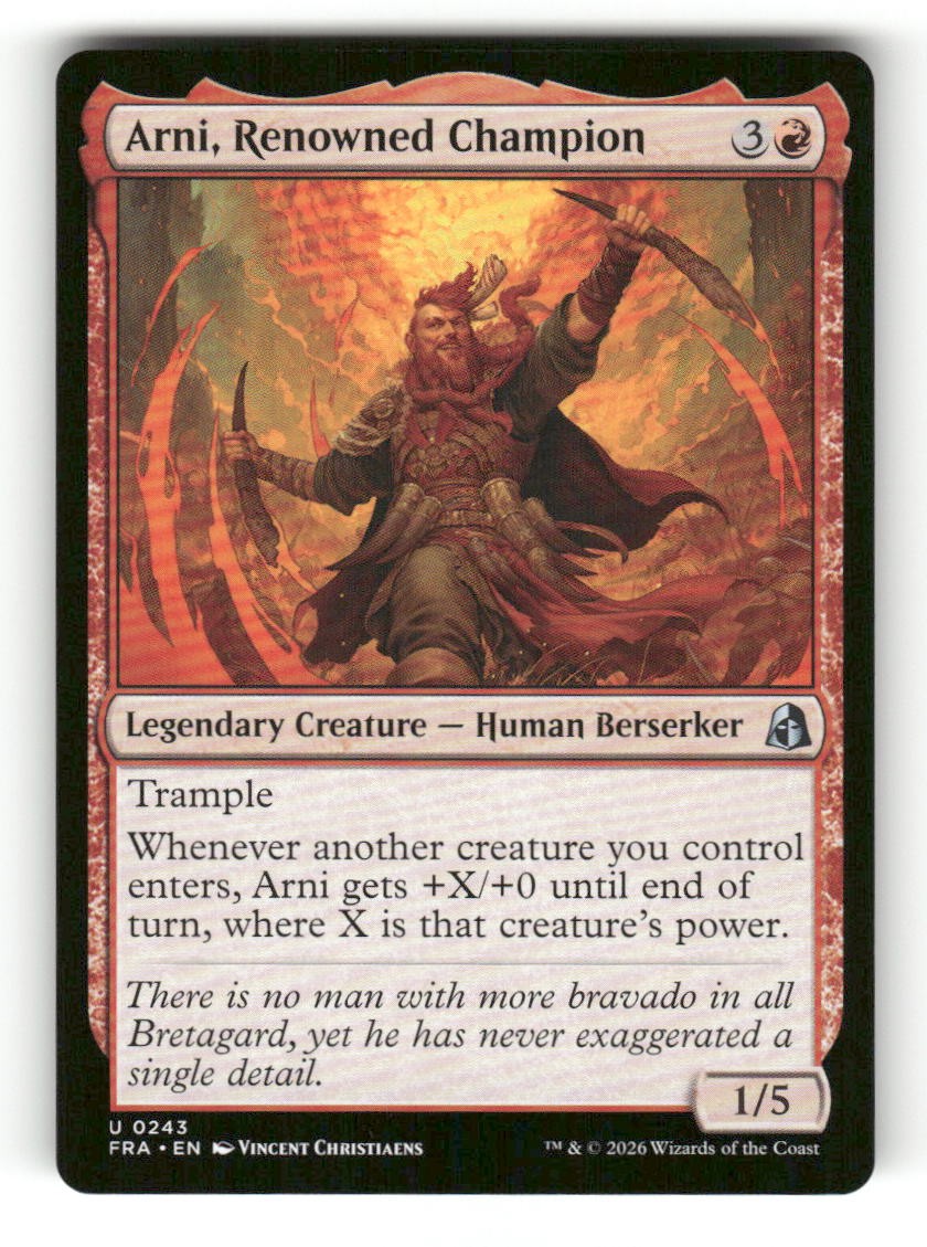 Arni, Renowned Champion