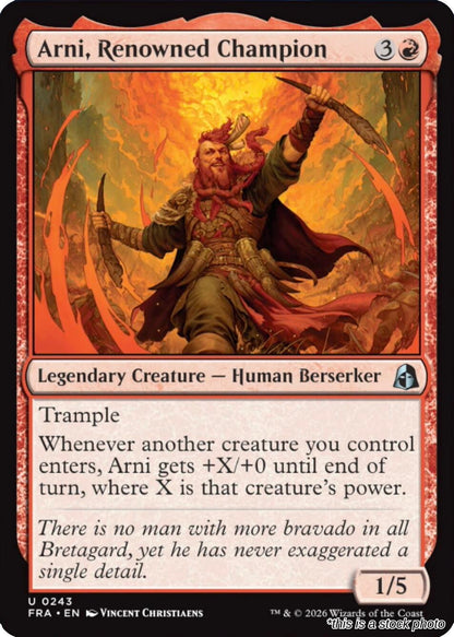 Arni, Renowned Champion