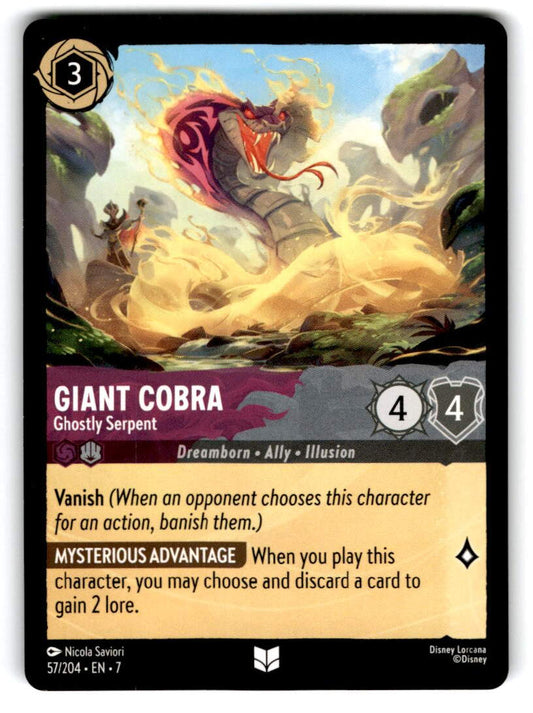 Giant Cobra - Ghostly Serpent Uncommon Archazia's Island 57/204 NM 