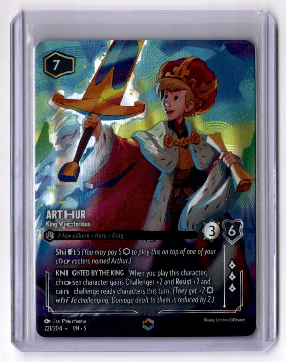 Arthur - King Victorious (Enchanted) Enchanted Shimmering Skies 221/204 NM