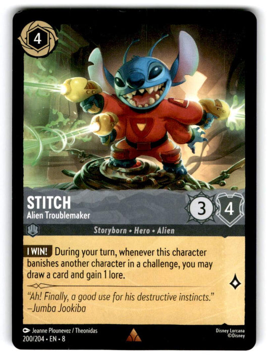 Stitch - Alien Troublemaker Rare Reign of Jafar 200/204 NM 